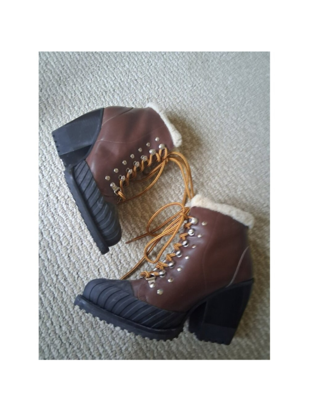 Chloe Rylee Shearling-lined leather ankle boots EU size 40, 9